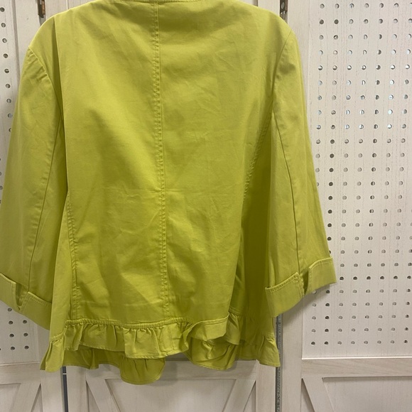 Talbots Vibrant Green Ruffled Blazer - Picture 3 of 5
